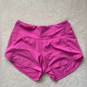 Lululemon Speed Up Mid-Rise 4” Sonic Pink shorts, Size 4